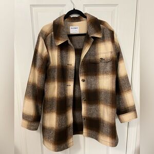 Old Navy brown plaid shacket